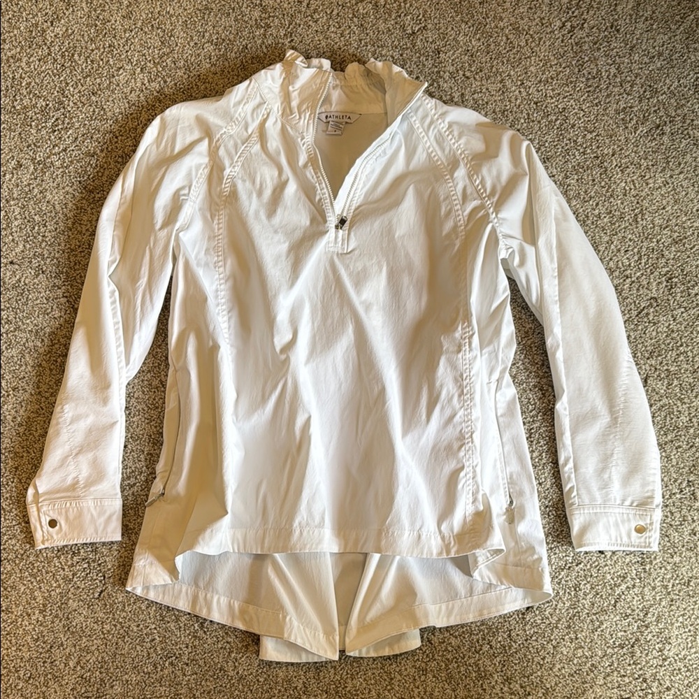Athleta White Half-Zip Jacket